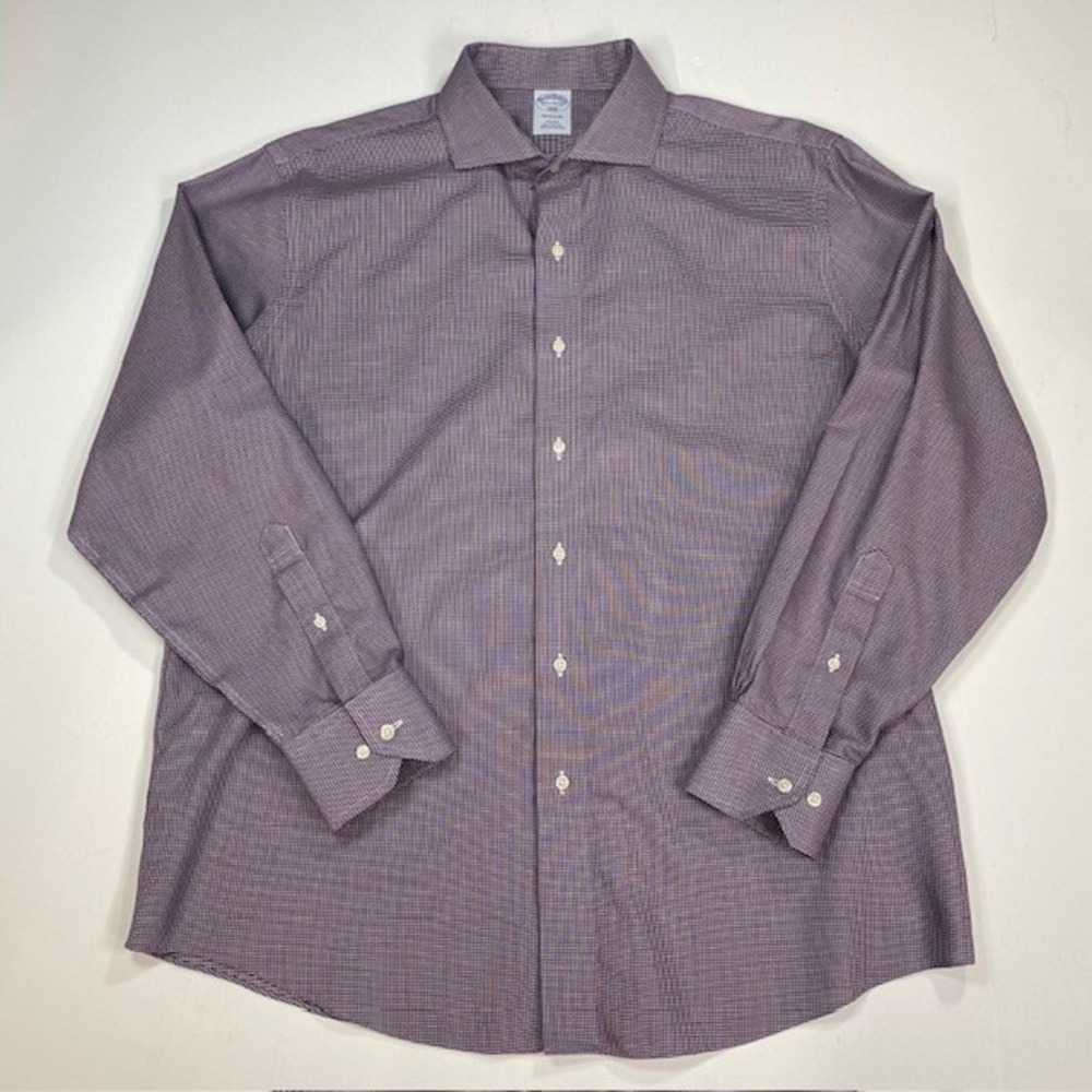 Brooks Brothers 1818 Regular Fit Non Iron Gingham‎ Dress Shirt Men 16 5 34 35